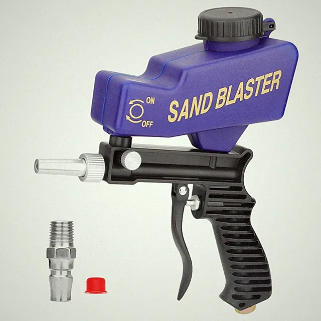 1/4" Portable Air Sandblasting Gun Hand Held Sand Blaster Paint Rust Remover