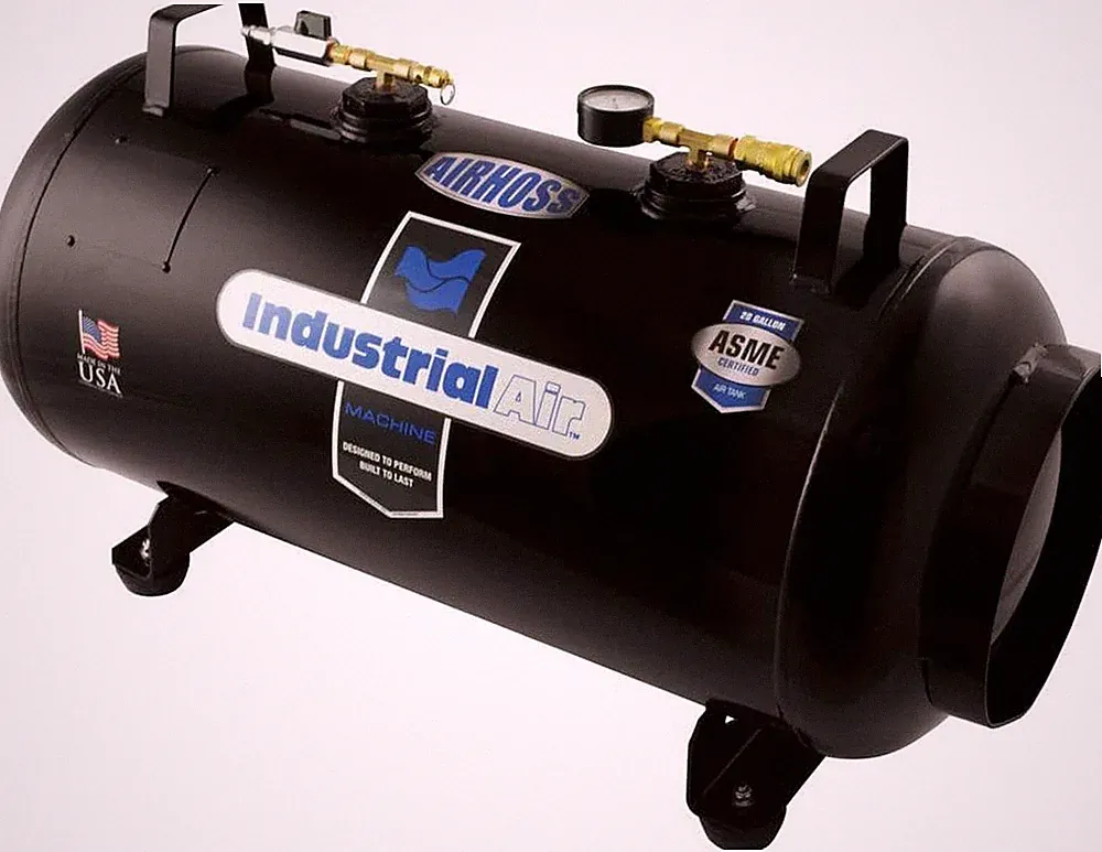 20 Gallon ASME Certified Air Receiver Tank - Vertical/Horizontal, Black
