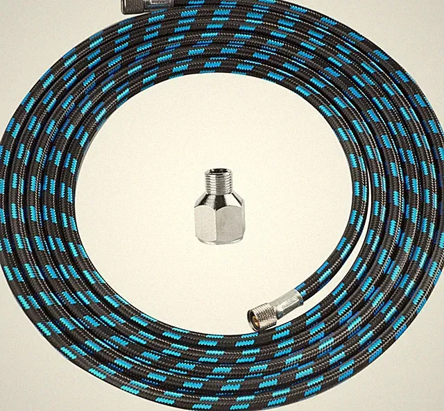 Airbrush Hose 10 Foot Nylon Braided Air Hose with 1/8” Size on Both End and Adap