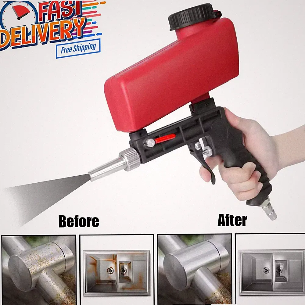 NEW Portable Handheld Air Compressor Speed Sand Gun Blaster Sand Blasting 1/4 in