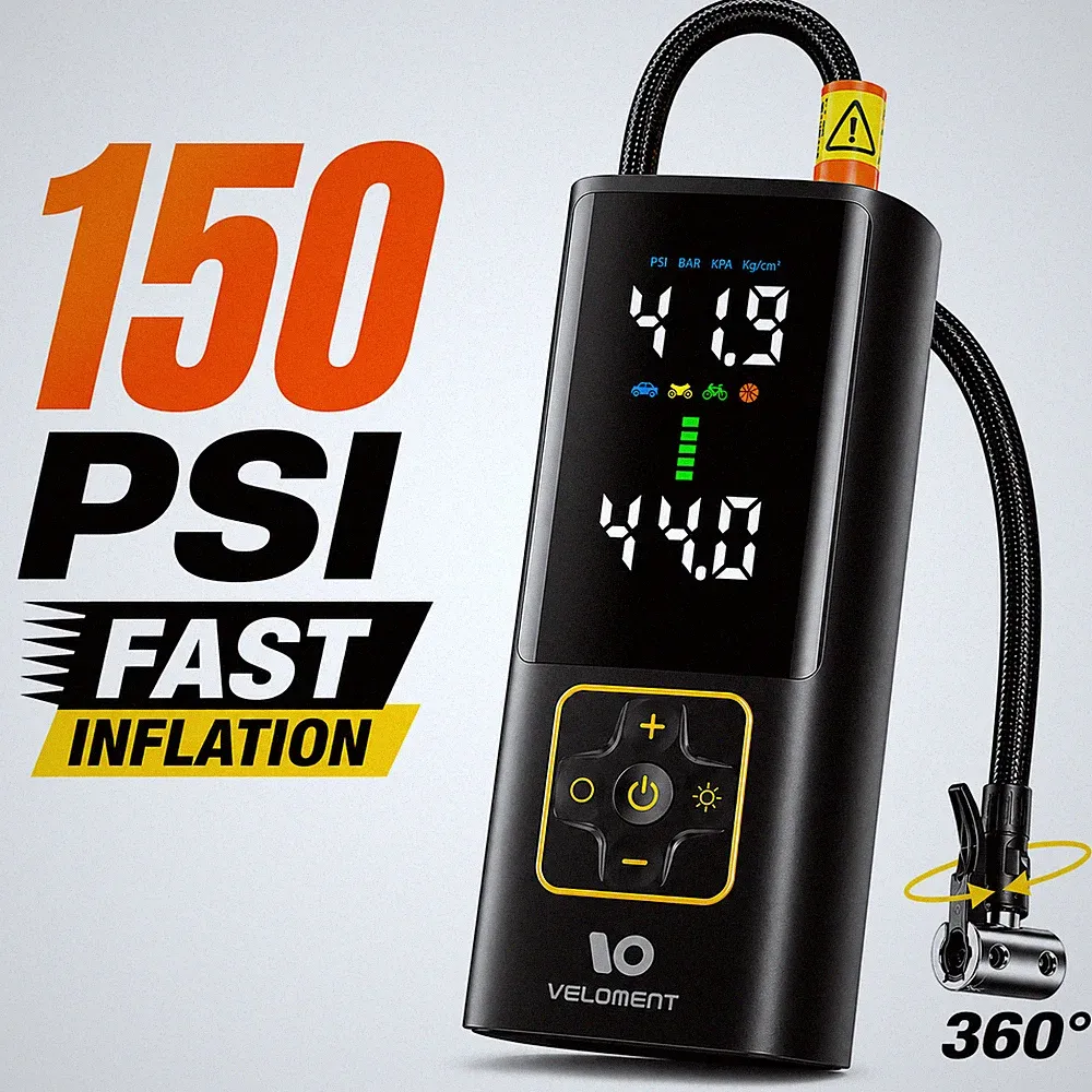 Portable Tire Inflator 150PSI Cordless Air Compressor Auto Shut-Off Digital Pump