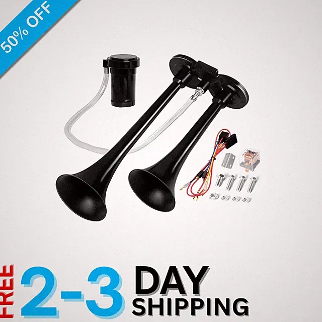 Powerful Automotive Train Horn with Air Compressor - Ideal for All Vehicles