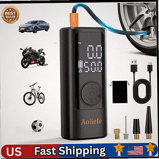 Tire Inflator Portable Air Compressor,150 PSI Mini Rechargeable Tire Pump